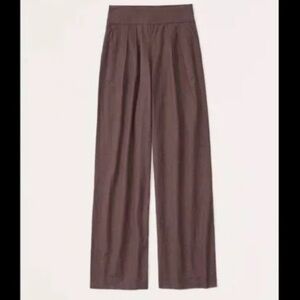 Abercrombie Linen Wide Leg Brown Pants, size small short